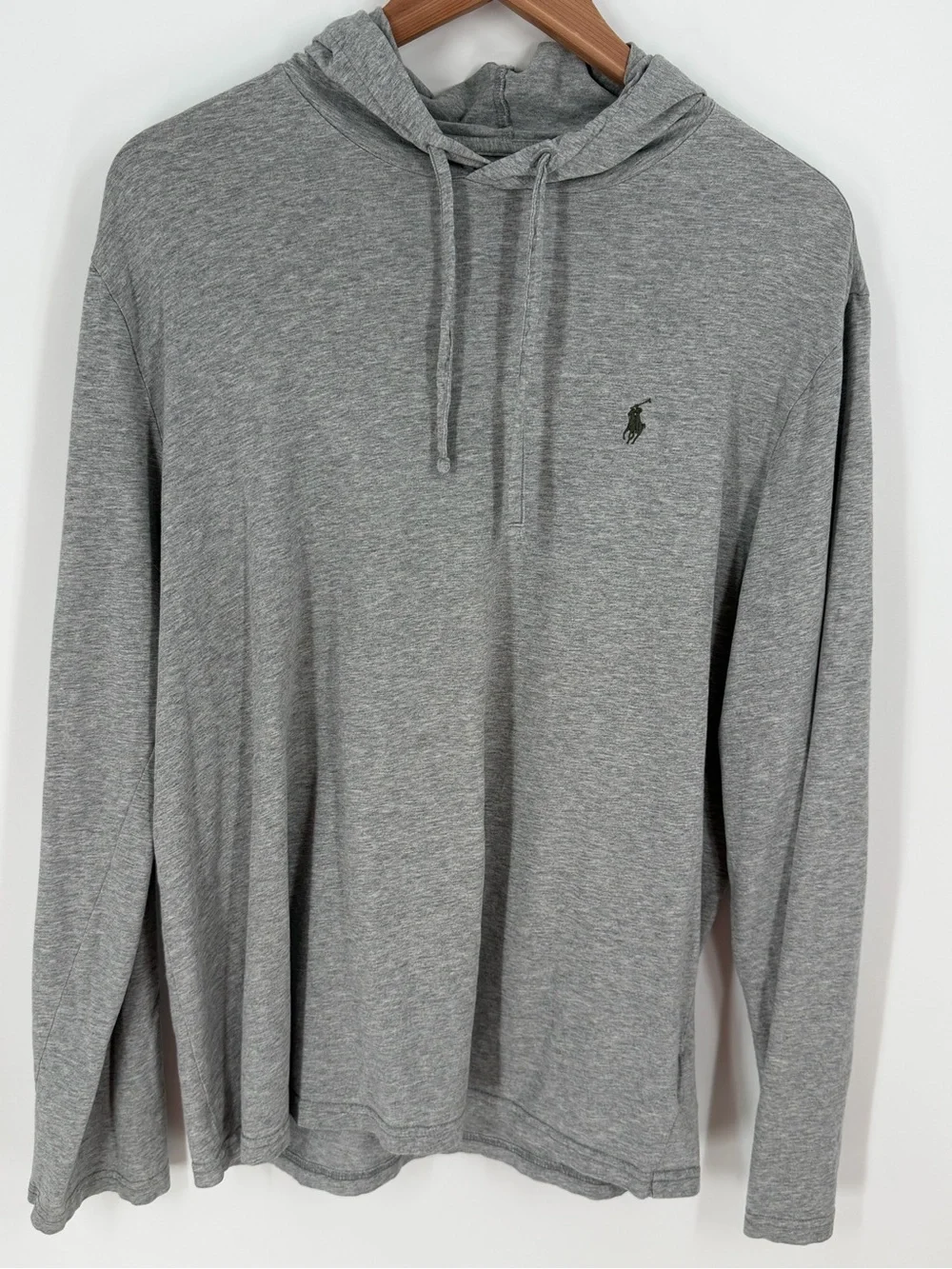 Polo Ralph Lauren Lightweight Hoodie T-Shirt Men L Pony Logo Cotton Quite Luxury